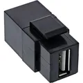 Produktbild: InLine® USB 2.0 Keystone Snap-In Einsatz, USB-A Buchse/Buchse, gewinkelt, schwarz