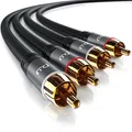 Produktbild: CSL - Stereo Cinch Audio Kabel - 2m Meter - 2X Cinch zu 2X Cinch Audiokatall-...