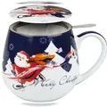 Produktbild: Könitz Porzellan Becher mit Sieb und Deckel, Merry Christmas-Weihnachtsmann