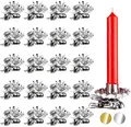 Produktbild: BRUBAKER 40er Pack Baumkerzenhalter für Weihnachtsbaum - Vintage Kerzenhalter Silber - Traditionelle Kerzenzwicker mit Clip