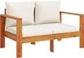 Produktbild: vidaXL Gartensofa mit Kissen 2-Sitzer Massivholz Akazie