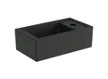 Produktbild: Ideal Standard Handwaschbecken i.life S 1 Hahnloch ohne Überlauf Ablg.rechts 370x210x120mm Schwarz E2112V3
