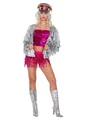 Produktbild: Glitzer Festivaljacke silber - Fransenjacke mit Lametta-Overload Größe: XXS-XS