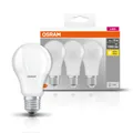 Produktbild: OSRAM LED Base Classic Lampe Leuchtmittel Birne 10W 1055lm E27 3er Set 2700K