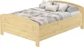 Produktbild: Seniorenbett extra hoch 140x200 Doppelbett Holzbett Massivholz Kiefer Zubehör wählbar V-60.44-14ohne Zubehör