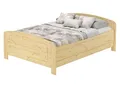Produktbild: ERST-HOLZ Massivholzbett Holzbett 140 x 200 cm Seniorenbett Doppelbett Kiefer Massiv, Kiefer farblos lackiert