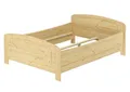 Produktbild: ERST-HOLZ Massivholzbett Seniorenbett Doppelbett Hoher Sitz Massiv Kiefer 140 x 200 ohne Rost, Kiefer farblos lackiert
