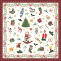 Produktbild: 20 Servietten Ornaments all over red - Kleine Weihnachtssymbole rot 33x33cm