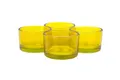 Produktbild: Teelichtgläser klein 51x33 mm Set 4 Stück Teelichthalter Glas gelb