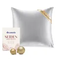Produktbild: DREAMZIE Seidenkissenbezug 40x40 cm für Haar und Haut, Kissenbezüge Seide 19 Momme (Silber-Grau, 1 Stück)