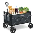 Produktbild: Sekey Bollerwagen Faltbar Klein 80KG, Handwagen Klappbar, Faltbarer Einkaufswagen Campingwagen mit Höhenverstellbarem Griff, Leicht & Platzsparend & Stabil, Mini 4029, Dunkelgrau
