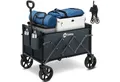 Produktbild: Sekey Bollerwagen Ultraleicht Faltbarer Handwagen Transportkarre bis zu 80kg / 100kg, 80 KG / 60 L Einkaufswagen Campingwagen mit Höhenverstellbarem Griff