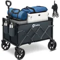 Produktbild: 80KG Bollerwagen Faltbar Offroad Schwarz Transportwagen Handwagen Strandwagen