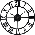 Produktbild: Samilito Wanduhr im Vintage-Stil Rund mit Robuster 2cm dicker Rahmen,römische Ziffern (Leises Quarzwerk, kein tickendes Geräusch dicker Rahmen)