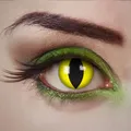 Produktbild: Gelbe Katzenaugen Kontaktlinsen Halloween Farbige Motivlinsen Karneval Fasching