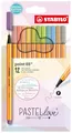 Produktbild: STABILO - Fineliner - point 88 - Pastellove Set - 12er Pack - mit 12 verschiedenen Farben