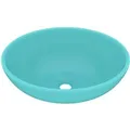 Produktbild: vidaXL Luxuriöses Ovales Waschbecken Matt Hellgrün 40x33 cm Keramik 146925