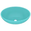 Produktbild: Luxuriöses Ovales Waschbecken Matt Hellgrün 40x33 Cm Keramik Vidaxl