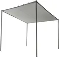 Produktbild: BELIANI Pergola in Grau 282 x 294 cm Schwarzer Rahmen für Garten Terrasse Außenbereich Outdoor Pavillon Gartenpavillon