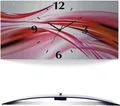 Produktbild: ARTland Wanduhre, gebogen Quarzuhr - schwarzer Zeiger Schöne pinke Welle - Abstrakt Größe: 50x25 cm