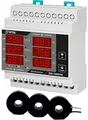 Produktbild: Tense Elektronik EM-100DIN Einbaumessgerät Multimeter zur Messung von Strom (1A-100A), Spannung und Frequenz in 3-Phasigen Netzwerken - DIN-Schiene Hutschiene digital, Grau, Schwarz, Rot