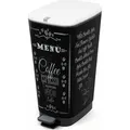 Produktbild: Kis Kis Pedal bin Chic Bin Coffee Menu L - 50L - Schwarz