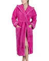 Produktbild: LAYNENBURG Bademantel Damen Frottee - Kapuze - Lang - 100% Baumwolle (360g/m2) - OEKO TEX Standard 100 - Größe (S, Fuchsia)