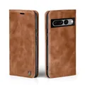 Produktbild: LBH Handyhülle für Google Pixel 7 Pro in Hellbraun mit Karten- und Geldfach Smartphone Hülle mit Standfunktion Flip Case Schutzhülle Magnetverschluss Vintage