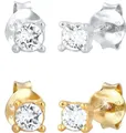 Produktbild: Elli Ohrstecker-Set Schmuck Geschenk Silber 925 Ohrringe (Set, 4-tlg), mit Glasstein
