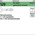 Produktbild: Din 529 Form C Steinschraube M12x120 Stahl 3.6 Galvanisch Verzinkt M. Spaltdolle U. Mutter 25 Stk