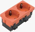 Produktbild: Hager ESR2332004 Steckdose 2-fach 33°-Ausrichtung 16A/250V Rastec 45, reinorange