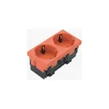 Produktbild: Hager ESR2332004 Steckdose 2-fach 33°-Ausrichtung 16A/250V Rastec 45, reinorange