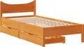 Produktbild: vidaXL Massivholzbett mit Schubladen Wachsbraun 90x190 cm Kiefer