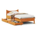 Produktbild: vidaXL Bett, Massivholzbett mit Schubladen Wachsbraun 90x190 cm Kiefer