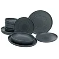 Produktbild: CreaTable 23861 Tafelservice Uno für 4 Personen, Steinzeug, schwarz (1 Set, 12-teilig)
