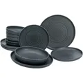 Produktbild: CreaTable, 23861, Uno Black, Tellerset 12-tlg, Steinzeug - Schwarz