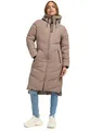 Produktbild: MARIKOO Damen Winterjacke Stepp Winter Jacke gesteppter Wintermantel warm lang Mantel B949 [B949-Benik-Taupe-Grey-Gr.S]