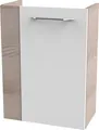 Produktbild: Fackelmann B.CLEVER Waschbeckenunterschrank schmal Unterschrank für Waschtisch im Gäste-WC (44 cm x 60 cm x 24,3 cm) Türanschlag rechts SBC Badezimmerschrank hängend in Braun hell/Weiß