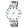 Produktbild: Casio MTP-VT03D-7B Herren Minimalistische Edelstahl Weiß Konkave Zifferblatt 3-Zeiger Analog Uhr, Weiss/opulenter Garten