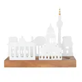 Produktbild: Räder Lichtobjekt Stadtsilhouette Berlin Teelichthalter Porzellan Akazienholz