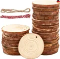 Produktbild: 40 Stück Holzscheiben 7-8 cm,Rund Holzscheiben zum Basteln mit zwei