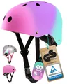 Produktbild: 99FLIPS Fahrradhelm Mädchen ab 3 Jahre Skateboard Helm Kinder Einhorn Design, Kinderhelm Inliner Fahrrad Helm Pink Kleinkinder Schlittschuhe