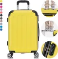 Produktbild: Flexot® F-2045 Handgepäck Bordcase Trolley Koffer Reisekoffer Hartschale Doppeltragegriff mit Zahlenschloss Gr. M Gelb