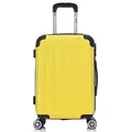 Produktbild: Flexot® Flex-2045 Handgepäck Kabinentrolley Koffer (16 Farben zur Auswahl) Zwillingsrollen Reisekoffer Bordcase Koffer Trolley Hartschale (M, Hell-Gelb)
