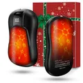 Produktbild: 2er-Pack Hand Warmers Schwarz, Wiederaufladbar mit 10000mAh Elektrische Handwärmer mit Doppelseitiger Heizung, 5 Temperatureinstellungen, Outdoor, Camping & Winter