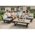 Produktbild: Green Spirit® Gartenmöbel Lounge-Set Manhatten, Aluminium anthrazit, höhenverstellbar, zweifarbige Rückenkissen - Grau