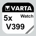 Produktbild: 5x V399 Uhren-Batterie Knopfzelle SR57 SR927 AG7 VARTA Neu Silberoxid