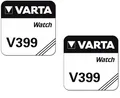 Produktbild: 2x VARTA V399 Uhren-Batterie Knopfzelle SR57 SR927 AG7 Uhrenbatterie/Silberoxid
