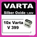 Produktbild: 10x V399 Uhren-Batterie Knopfzelle SR57 SR927 AG7 VARTA Neu