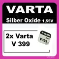 Produktbild: 2x V399 Uhren-Batterie Knopfzelle SR57 SR927 AG7 VARTA Neu